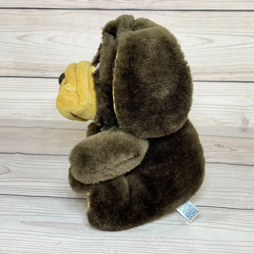 Vintage 70s Puppy Hound Dog Plush Brown 8” Sad Eyes Floppy Ears Stuffed Animal